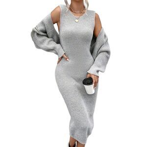 Kayla Paris Womens  2Pc Cardigan & Dress Set